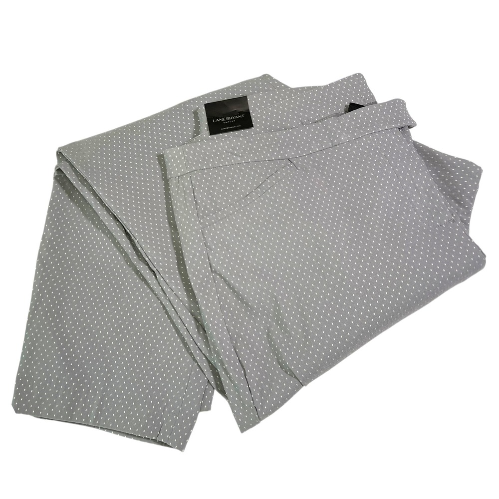 NEW Lane Bryant 20 Grey Polka Dot Madison Ankle Pant Career Office Business